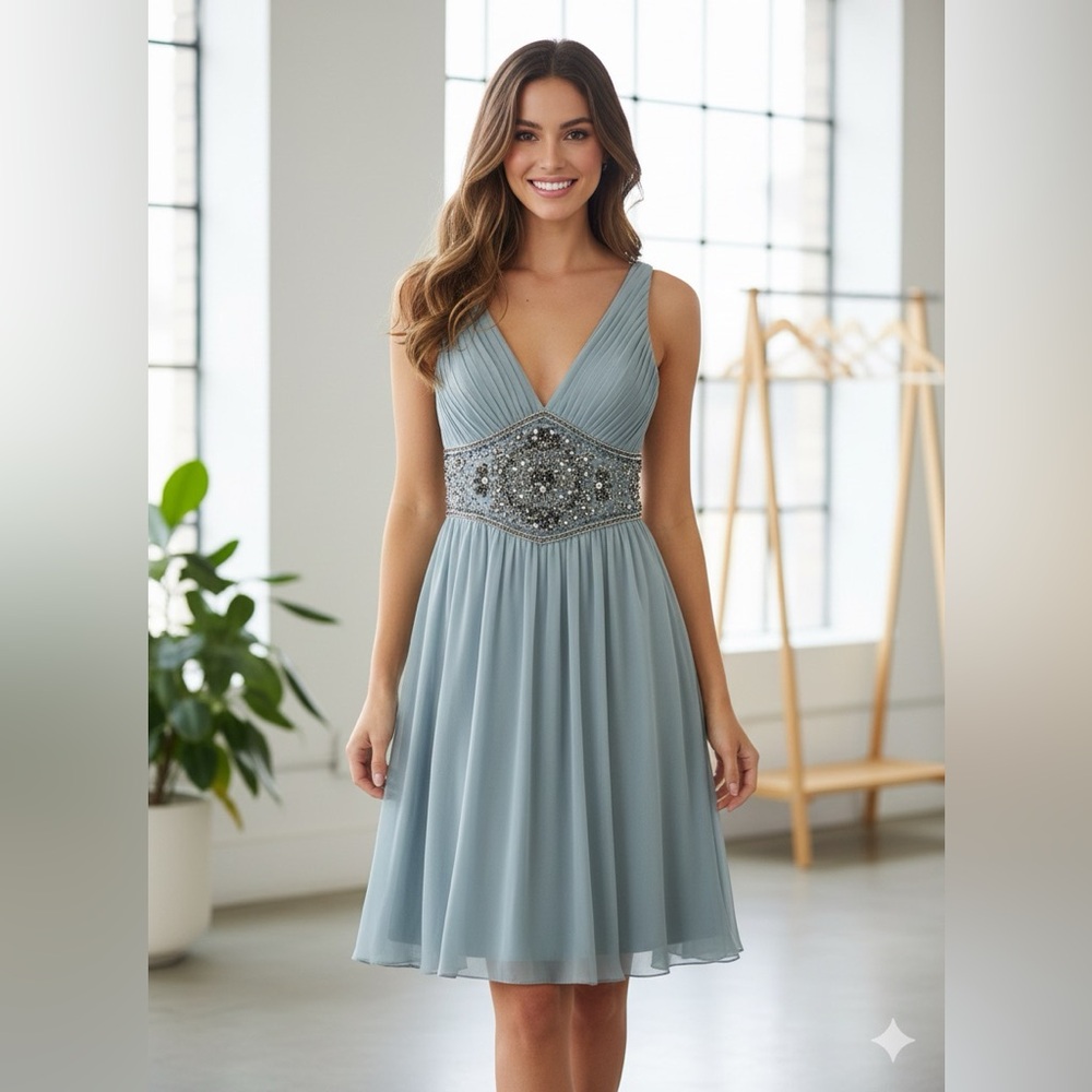 Chic Strapless Dress with Embellished Waist